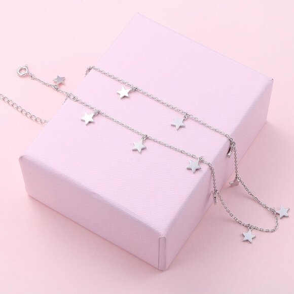 Sterling Silver Jewelry Choker Necklace Pendant Disc Chain Statement Necklace Fo - Picture 4 of 7